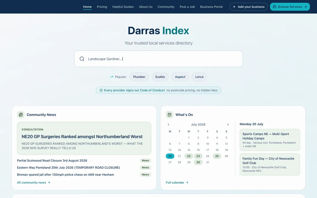 Darras Index screenshot
